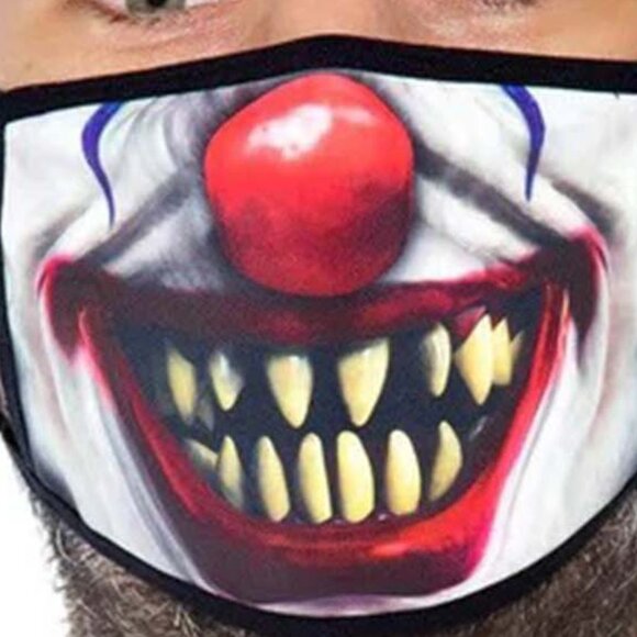 Creepy Clown Face Mask One Size Adult/Teen Halloween Cosplay Roleplay DIY Item - Picture 6 of 7
